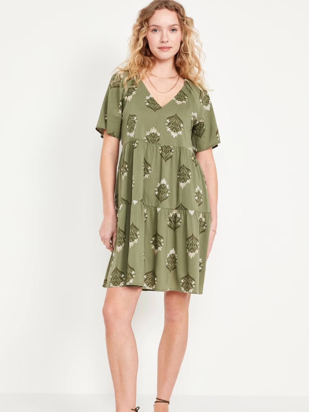 Old navy Green V-NeckMini Swing Dress XXL Tall